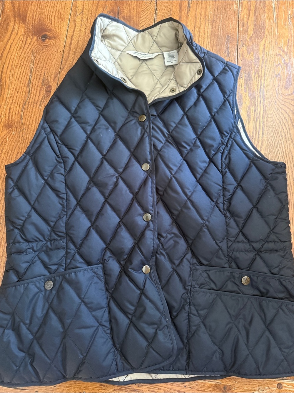 Women’s Diamond Quilted Premium Goose Down Vest - Black - XL